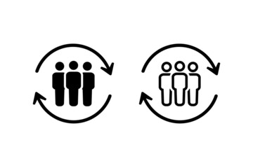 User rotation sign. Customer interaction. Vector illustration