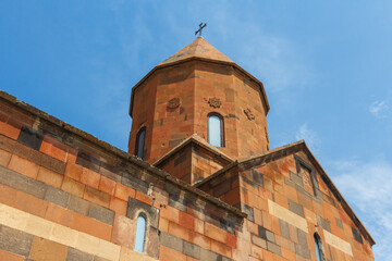 View of S. Astvatsatsin's dome and drum of the famous ancient monastery of Hor Virap. Armenia