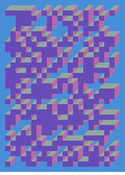 Implementation of Edward Zajec&rsquo;s &ldquo;Il Cubo&rdquo; from 1971. Essentially a Truchet tile set of 8 tiles and rules for placement art illustration