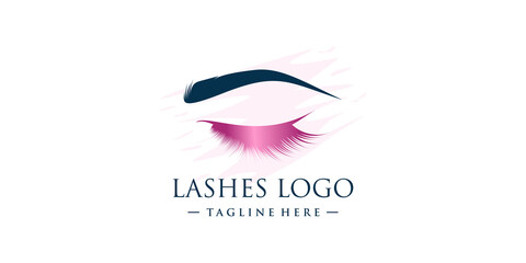 Eyelashes logo design with modern abstract concept Premium Vector