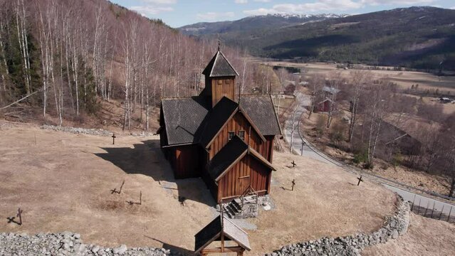 Uvdal Stavkirke anno 1168. en av 3 stavkirker i Nummedal. Uvdal Stavechurch, one of 3 stavcurches in Nummedal, Norway. 