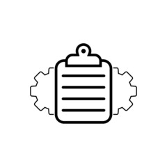 Obraz premium Clipboard gear icon isolated on white background