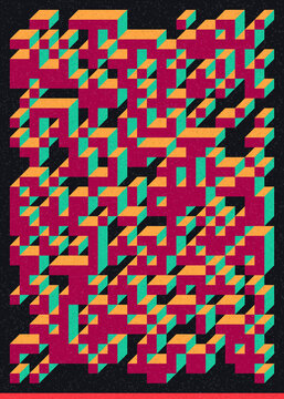 Implementation of Edward Zajec&rsquo;s &ldquo;Il Cubo&rdquo; from 1971. Essentially a Truchet tile set of 8 tiles and rules for placement art illustration