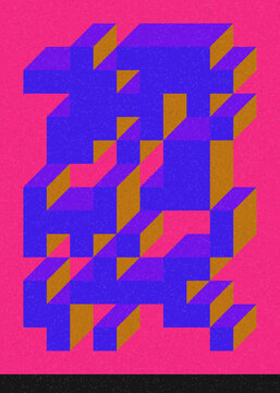 Implementation of Edward Zajec&rsquo;s &ldquo;Il Cubo&rdquo; from 1971. Essentially a Truchet tile set of 8 tiles and rules for placement art illustration