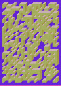 Implementation of Edward Zajec&rsquo;s &ldquo;Il Cubo&rdquo; from 1971. Essentially a Truchet tile set of 8 tiles and rules for placement art illustration