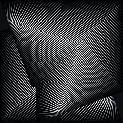 Abstract halftone lines black background, vector modern design texture.