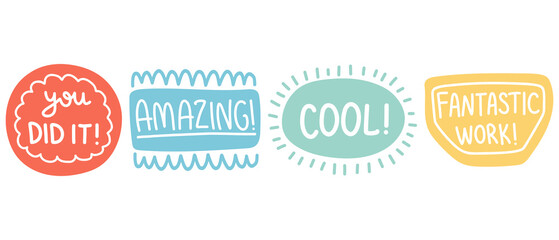 Job and great job stickers vector illustration