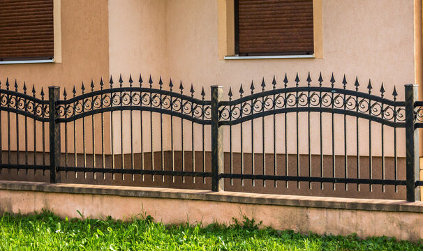 Black Wrought Fence. Iron fence 