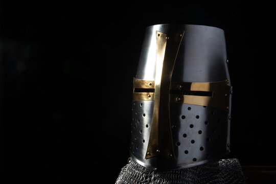 templar knight renaissance fair armor in metal textures and shape