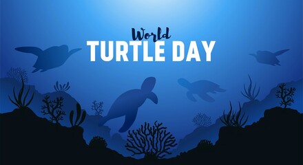World Turtle Day vector illustration. Suitable for Poster, Banners, campaign and greeting card. 