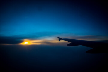 Fototapeta premium sunset view from plane