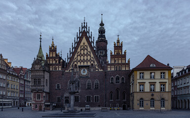 Fototapeta na wymiar city Breslau Wroclaw blue sky