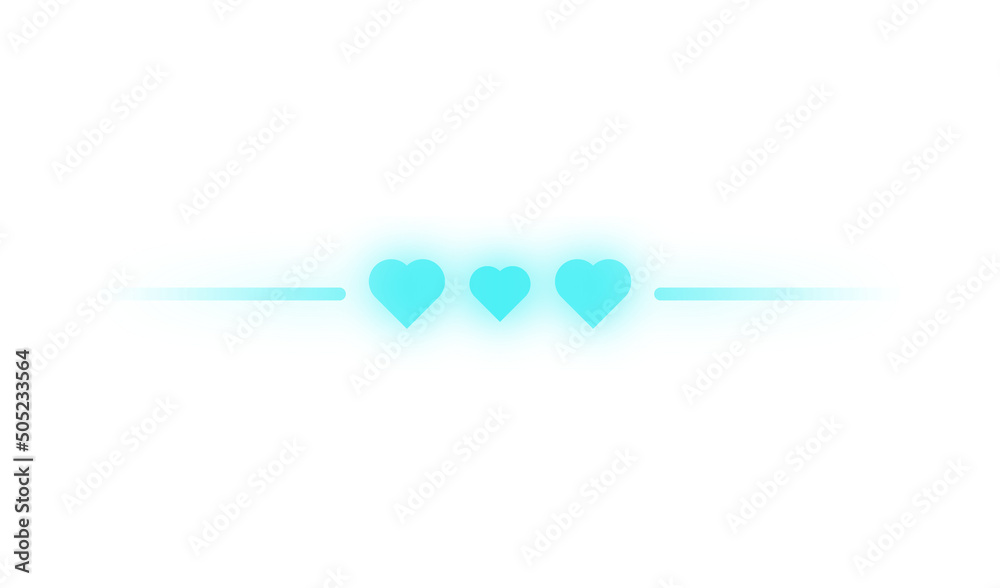 Wall mural neon love heart divider