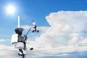 Automatic weather station, with a weather monitoring system and video cameras for observation....