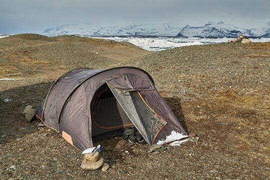 Tent in the wild in Iceland