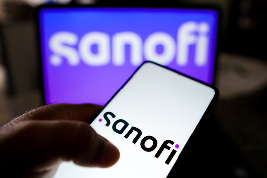 May 15, 2022, Brazil. In this photo illustration the Sanofi logo seen displayed on a smartphone.