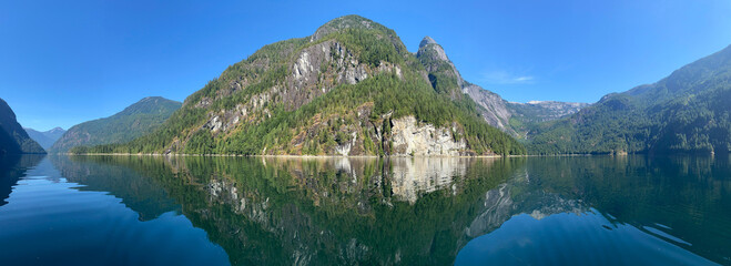 British Columbia's Princess Louisa Inlet is surrounded by glaciers and high, rugged peaks of the Coast Mountains, including this sheer granite face © Sophia