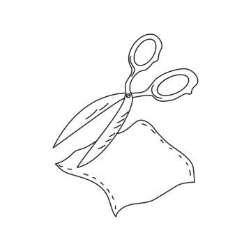 recommend clip art: Sewing logo, scissors sign. Handicraft, hobby. Tailor scissors, logo design. Sewing, needlework. Vector illustration.