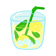 Cute funny lemonade. Vector hand drawn cartoon kawaii character illustration icon. Isolated on white background. Lemonade character concept