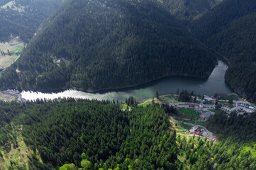 Aerial landscape with Red Lake - Romania
