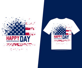 Fototapeta na wymiar 4th July t-shirt design template vector for happy independence day