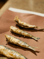Fried pilchard (sardine) in venice, ready for serving