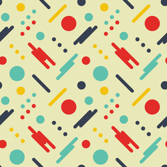 Seamless pattern with circles and sticks. Geometric texture.