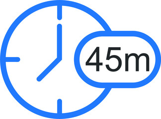 45 minute timer icon, minute icon vector