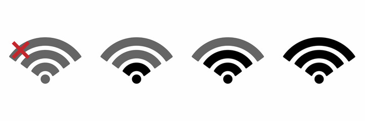 Wifi icon symbol connection and wireless connection, digital network and signal technology for mobile phone and computer. Connecting to a web network. Vector