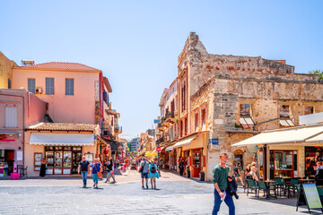Markt, Chania, Insel Kreta, Griechenland  - obrazy, fototapety, plakaty