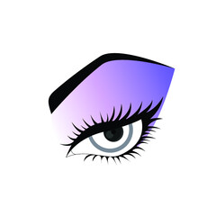 Right eye and eyeshadow purple shades