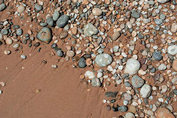 red sandstones of the Ladram bay on the English Channel coast