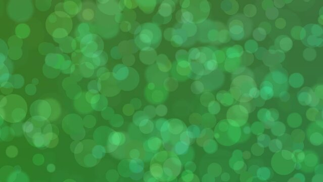 Motion graphics. forest green abstract defocused background, circle shape bokeh pattern