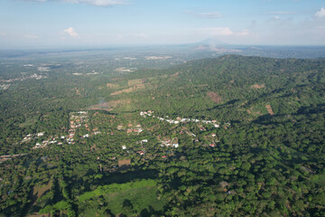 Fototapeta na wymiar Green valleys in Nicaragua landscape