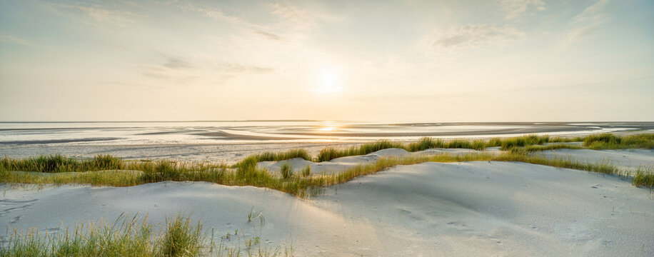 Sunset on the dune beach