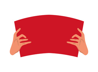 Obraz premium hands with empty banner