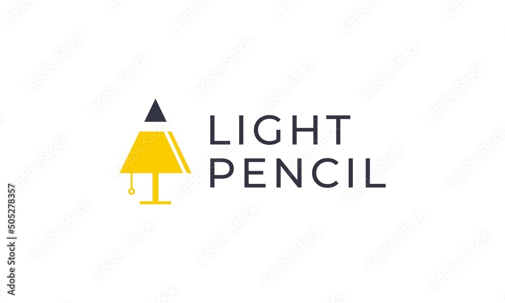 Sticker pencil and lamp sleep logo graphic vector illustration.