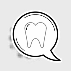 Line Tooth icon isolated on grey background. Tooth symbol for dentistry clinic or dentist medical center and toothpaste package. Colorful outline concept. Vector