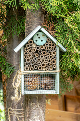 Domek dla owadów. Mieszkanie dla pszczół.