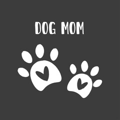 Paws with heart. Vector icon