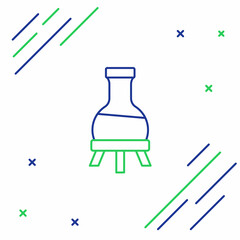 Line Test tube and flask chemical laboratory test icon isolated on white background. Laboratory glassware sign. Colorful outline concept. Vector