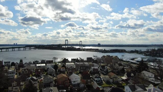 Distant View of the Whitestone Bridge and Waterfront Homes in the Bronx - Pt. 2