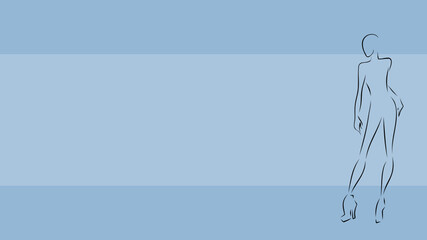 standing person fashion model sketch background in vector format