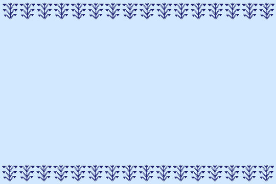 Kalevala, horizontal rows of authentic nordic karelo-finnish ornament in deep blue on a sky blue canvas, karelia, finland, northern lands, north-west russia, nordic flower, folklor
