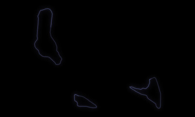 Outline Map of Comoros Islands in Black Background