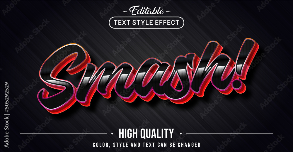 Poster Editable text style effect - Smash text style theme.