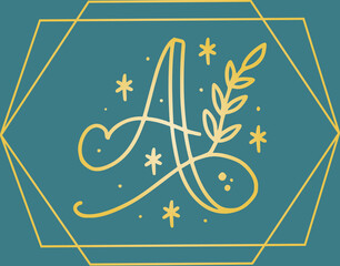 luxury feminine initial letter logo a template