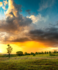 Beautiful Sunset in the countryside, Amzing sunset