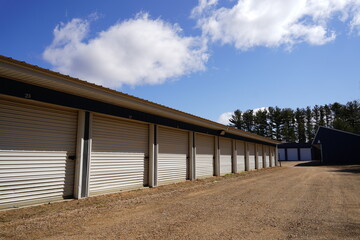 Fototapeta premium White and Blue storage units are being used by the community