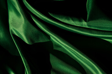 soft focus of green fabric texture background, abstract, closeup texture of cloth